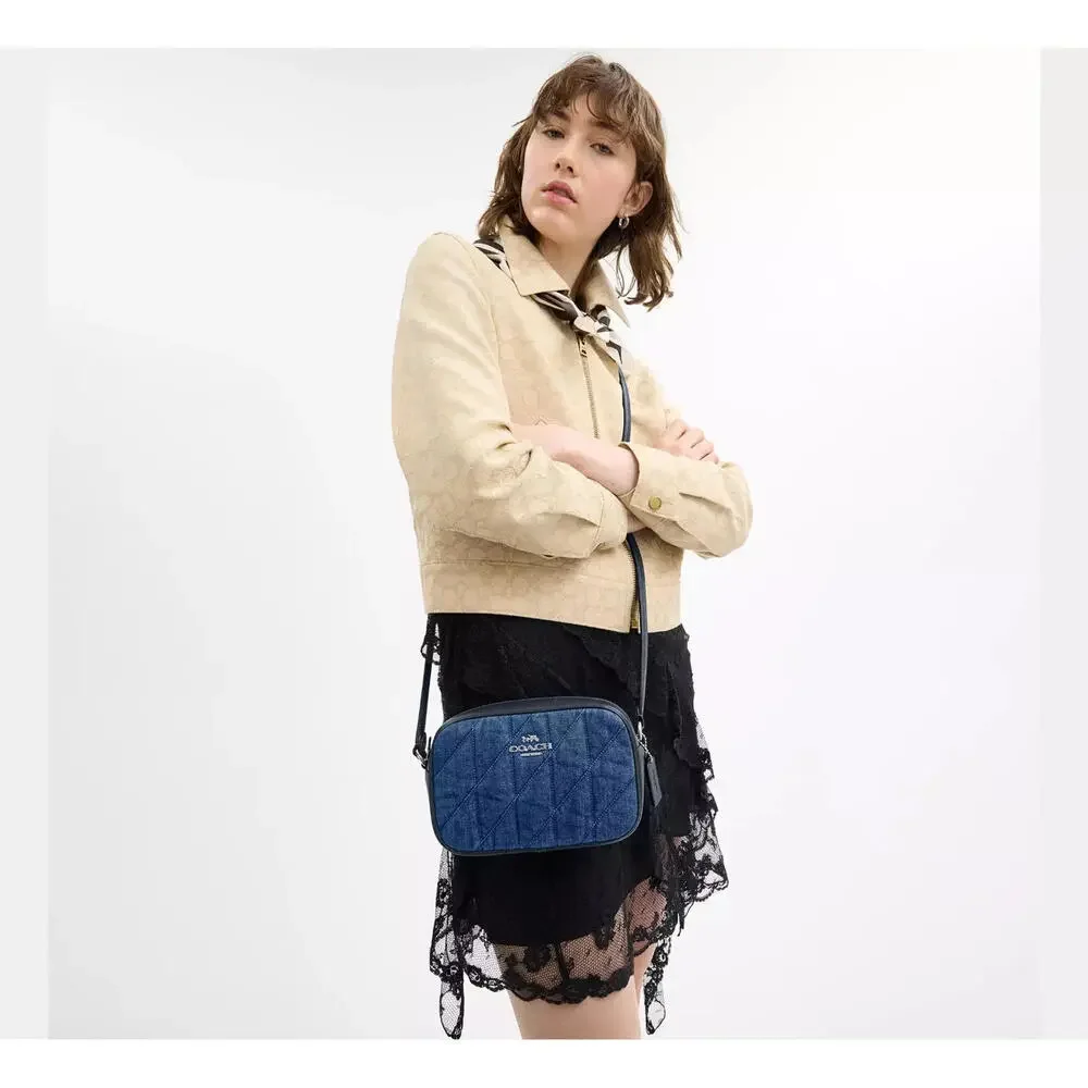 Coach Mini Jamie Camera Bag With Quilting Silver/Denim $328 - Picture 9 of 11